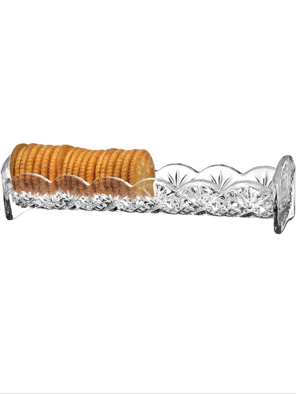 Godinger Cut-Crystal Scalloped Cracker Trays